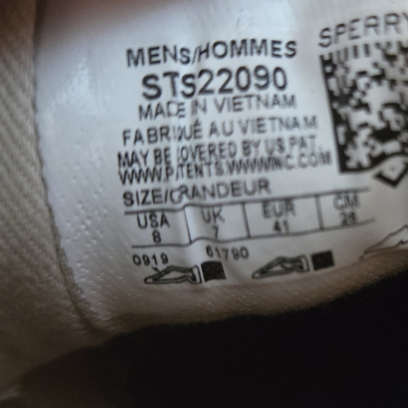 Sperry Topsider Tan Canvas Men's Boat Shoes Size 8 No Laces - Picture 10 of 11